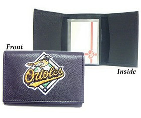~Baltimore Orioles Embroidered Leather Tri-Fold Wallet - Special Order~ backorder