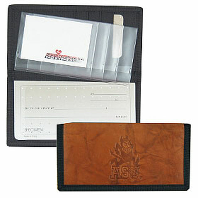 Arizona State Sun Devils Checkbook Cover Leather/Nylon Embossed CO