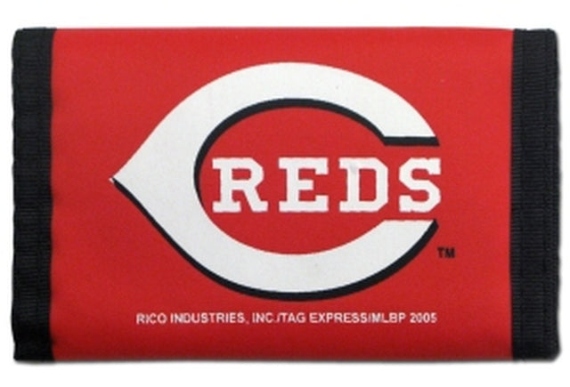 Billetera de nailon con tres pliegues de los Cincinnati Reds