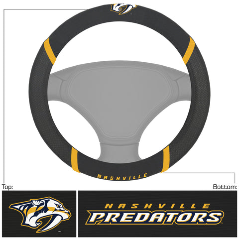 Nashville Predators Steering Wheel Cover Mesh/Stitched
