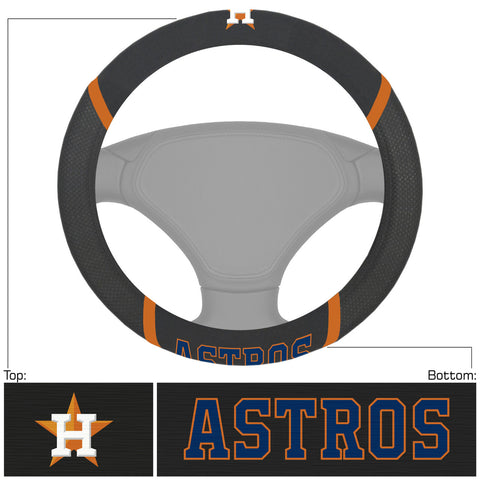 Houston Astros Steering Wheel Cover Mesh/Stitched