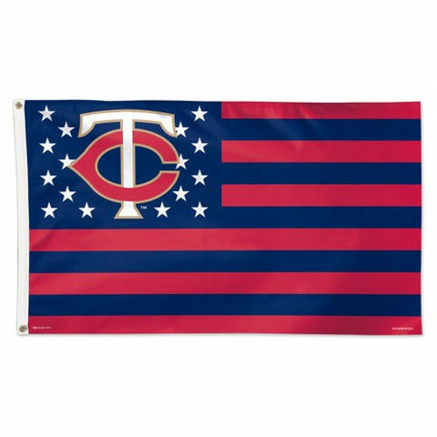 ~Minnesota Twins Flag 3x5 Deluxe Style Stars and Stripes Design - Special Order~ backorder