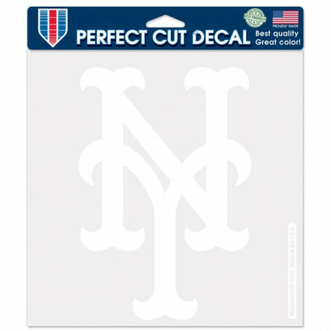 ~New York Mets Decal 8x8 Perfect Cut White - Special Order~ backorder