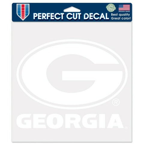~Georgia Bulldogs Decal 8x8 Perfect Cut White~ backorder
