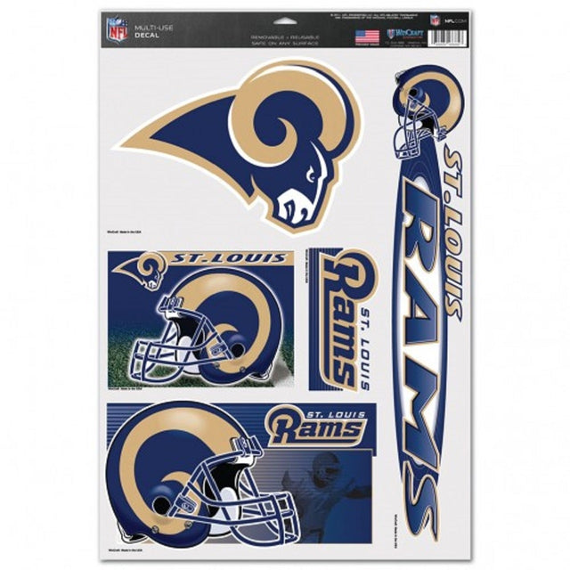 Calcomanía de los St. Louis Rams de 11 x 17 para usos múltiples