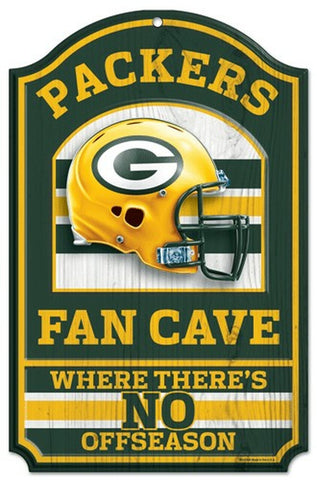 Green Bay Packers Wood Sign - 11"x17" Fan Cave Design