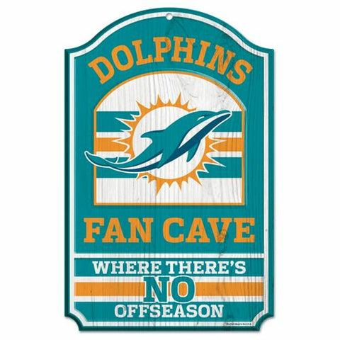 Miami Dolphins Wood Sign - 11"x17" Fan Cave Design