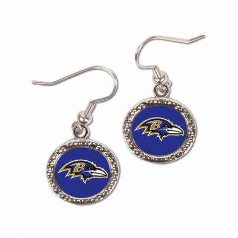 Baltimore Ravens Earrings Round Style - Special Order