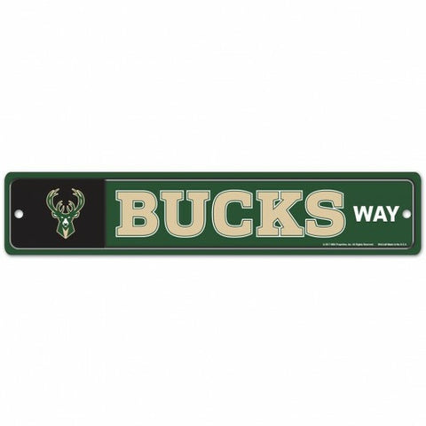 Milwaukee Bucks Sign 3.75x19 Plastic Street Style - Special Order