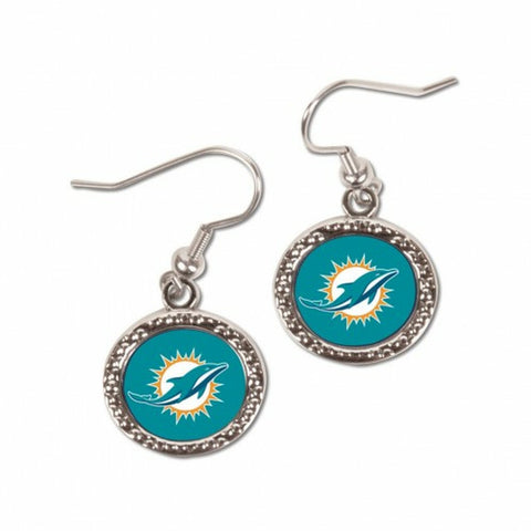 Miami Dolphins Earrings Round Style - Special Order