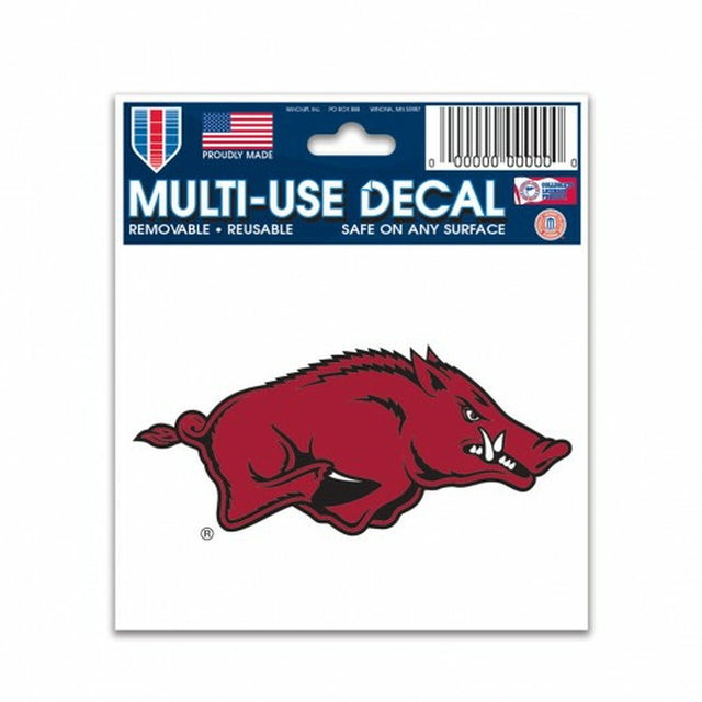 Calcomanía de Arkansas Razorbacks de 3 x 4 para usos múltiples