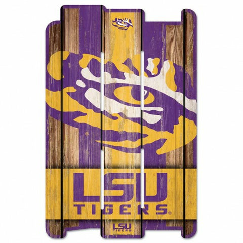 LSU Tigers Sign 11x17 Wood Fence Style