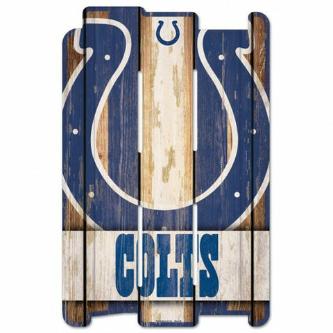 Indianapolis Colts Sign 11x17 Wood Fence Style