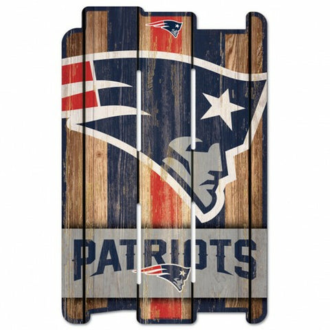 New England Patriots Sign 11x17 Wood Fence Style