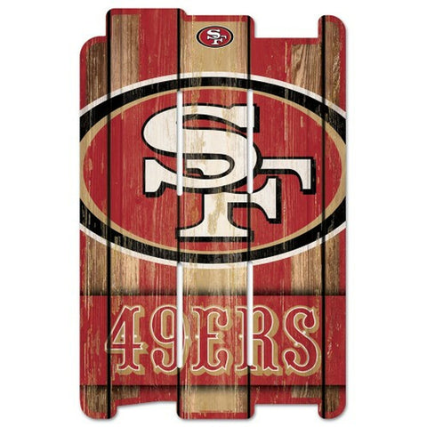 San Francisco 49ers Sign 11x17 Wood Fence Style