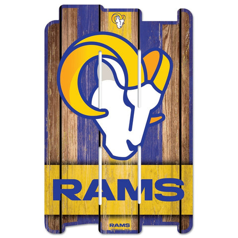Los Angeles Rams Sign 11x17 Wood Fence Style