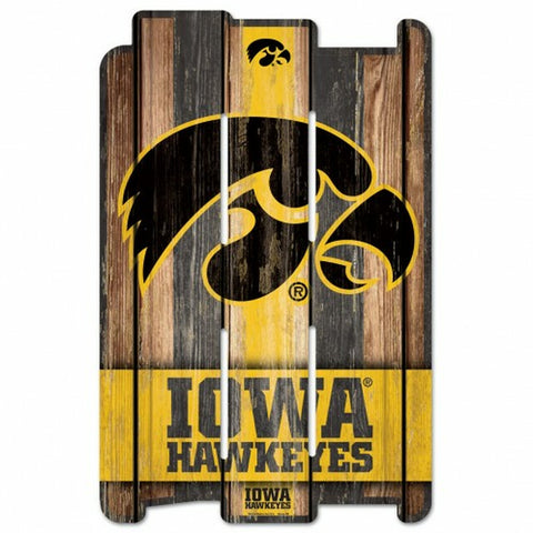 Iowa Hawkeyes Sign 11x17 Wood Fence Style