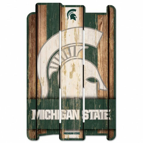 Michigan State Spartans Sign 11x17 Wood Fence Style