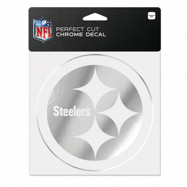 Calcomanía de los Pittsburgh Steelers, corte perfecto, 6 x 6, cromada