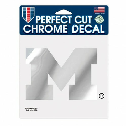 ~Michigan Wolverines Decal 6x6 Perfect Cut Chrome - Special Order~ backorder
