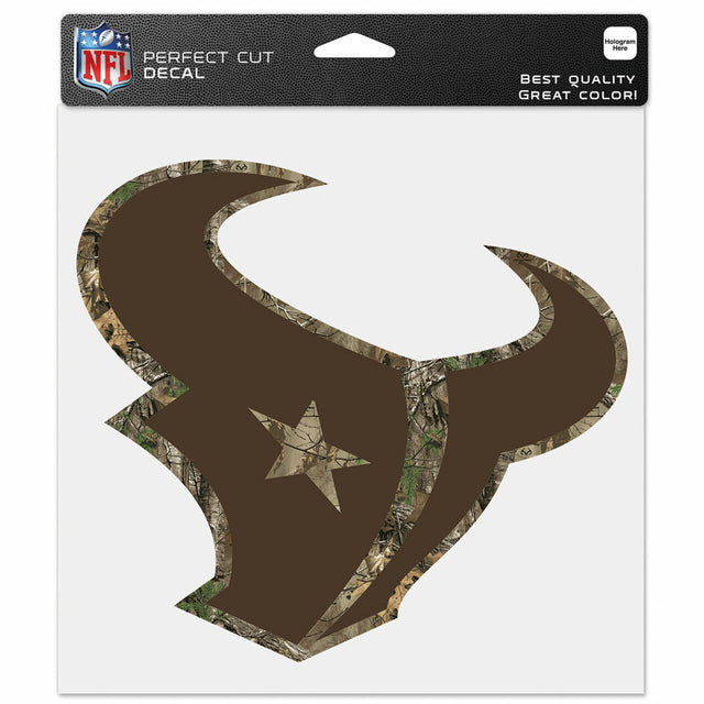 Calcomanía de los Houston Texans, camuflaje de corte perfecto de 8 x 8 pulgadas