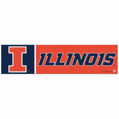 ~Illinois Fighting Illini Decal 3x12 Bumper Strip Style - Special Order~ backorder