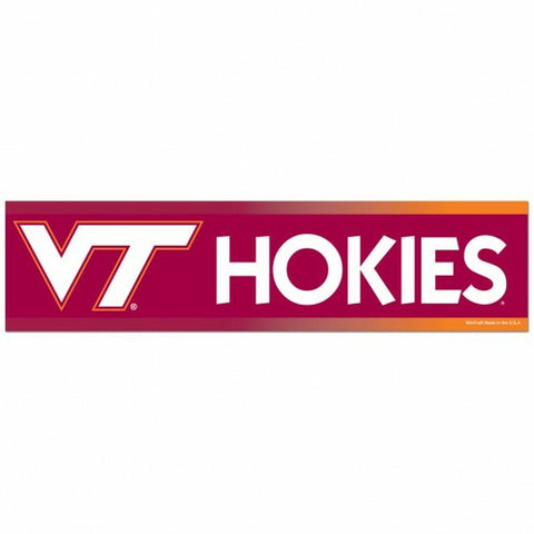 ~Virginia Tech Hokies Decal 3x12 Bumper Strip Style - Special Order~ backorder