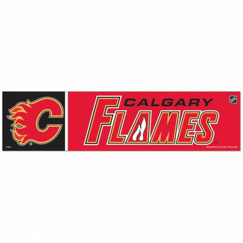 Calgary Flames Decal 3x12 Bumper Strip Style - Special Order