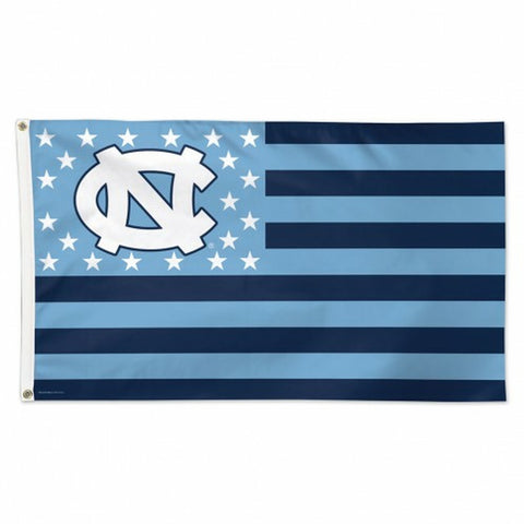 ~North Carolina Tar Heels Flag 3x5 Deluxe Style Stars and Stripes Design - Special Order~ backorder