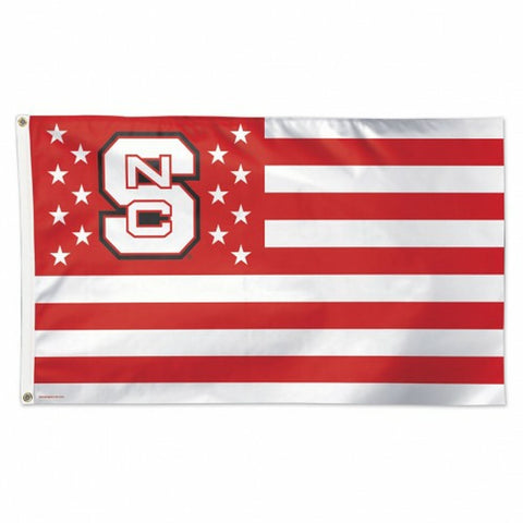 ~North Carolina State Wolfpack Flag 3x5 Deluxe Style Stars and Stripes Design - Special Order~ backorder