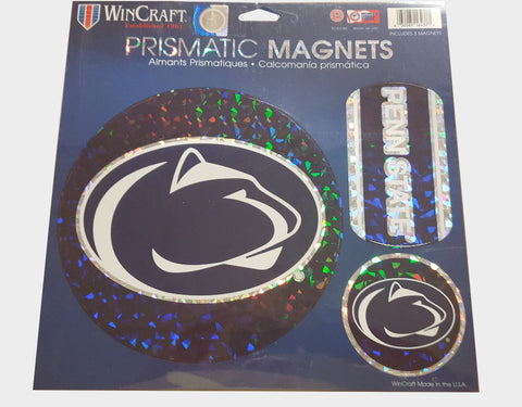 Penn State Nittany Lions Magnets 11x11 Die Cut Prismatic Set of 3