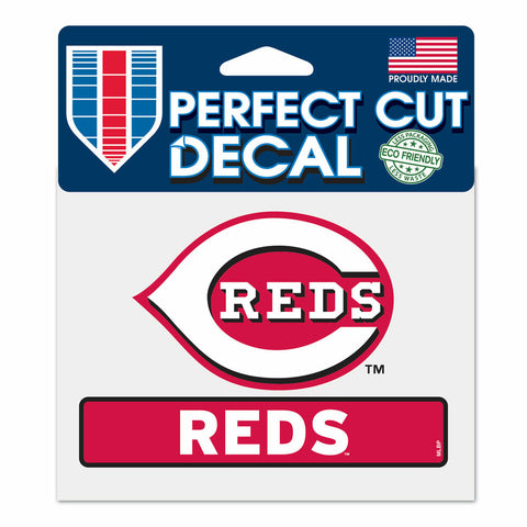 Cincinnati Reds Decal 4.5x5.75 Perfect Cut Color - Special Order