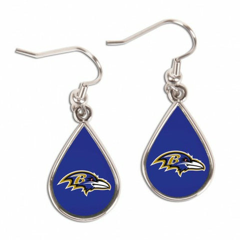 Baltimore Ravens Earrings Tear Drop Style - Special Order