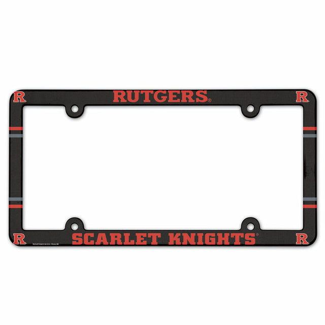 Rutgers Scarlet Knights License Plate Frame Plastic Full Color Style