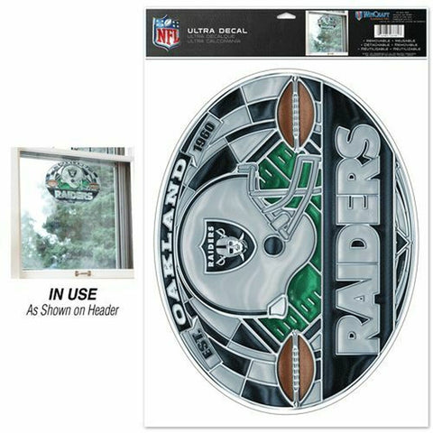 Oakland Raiders Decal 11x17 Multi Use stained Glass Style