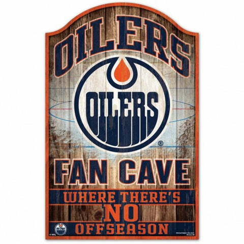 ~Edmonton Oilers Sign 11x17 Wood Fan Cave Design - Special Order~ backorder