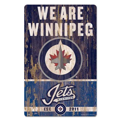~Winnipeg Jets Sign 11x17 Wood Slogan Design - Special Order~ backorder