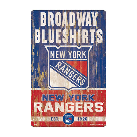 ~New York Rangers Sign 11x17 Wood Slogan Design~ backorder