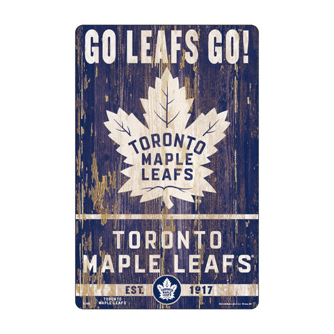 Toronto Maple Leafs Sign 11x17 Wood Slogan Design