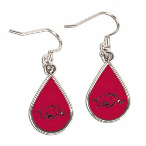 Arkansas Razorbacks Earrings Tear Drop Style - Special Order
