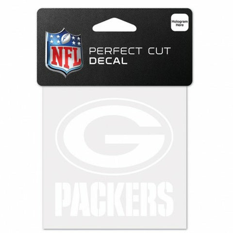 Green Bay Packers Decal 4x4 Perfect Cut White