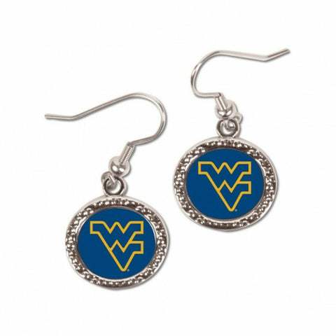 ~West Virginia Mountaineers Earrings Round Style - Special Order~ backorder