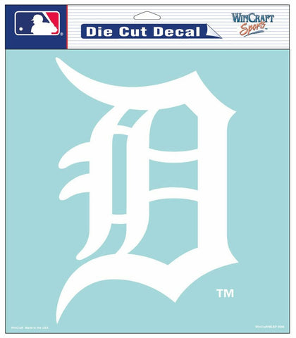 Detroit Tigers Decal 8x8 Die Cut White