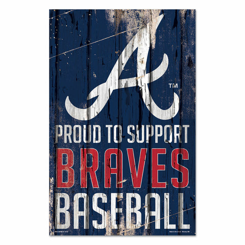 Atlanta Braves Sign 11x17 Wood Proud to Support Design