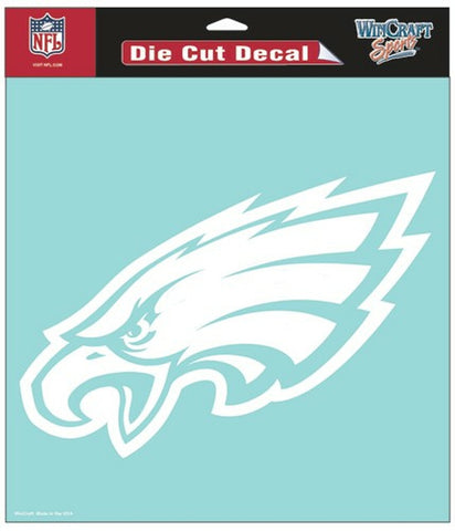 Philadelphia Eagles Decal 8x8 Die Cut White
