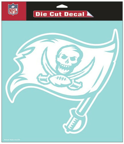 Tampa Bay Buccaneers Decal 8x8 Perfect Cut White