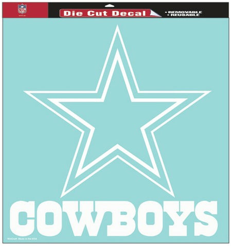 ~Dallas Cowboys Decal 8x8 Die Cut White~ backorder