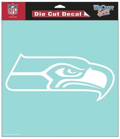 Seattle Seahawks Decal 8x8 Die Cut White