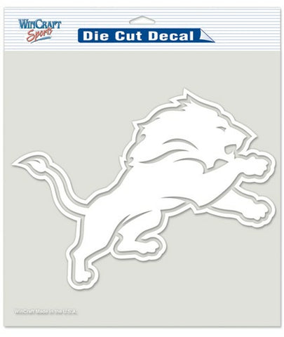 Detroit Lions Decal 8x8 Die Cut White
