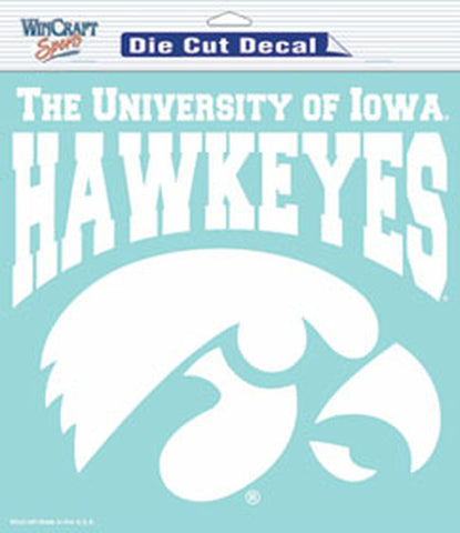 Iowa Hawkeyes Decal 8x8 Die Cut White